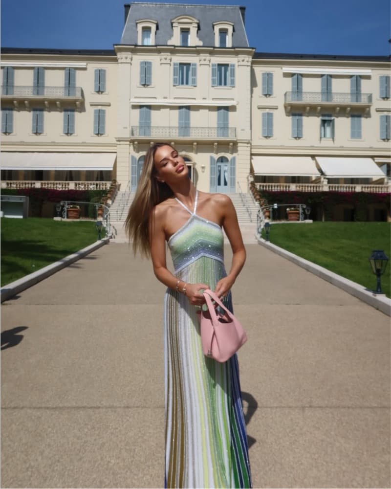 Metallic Crochet Halterneck Dress - Image 1