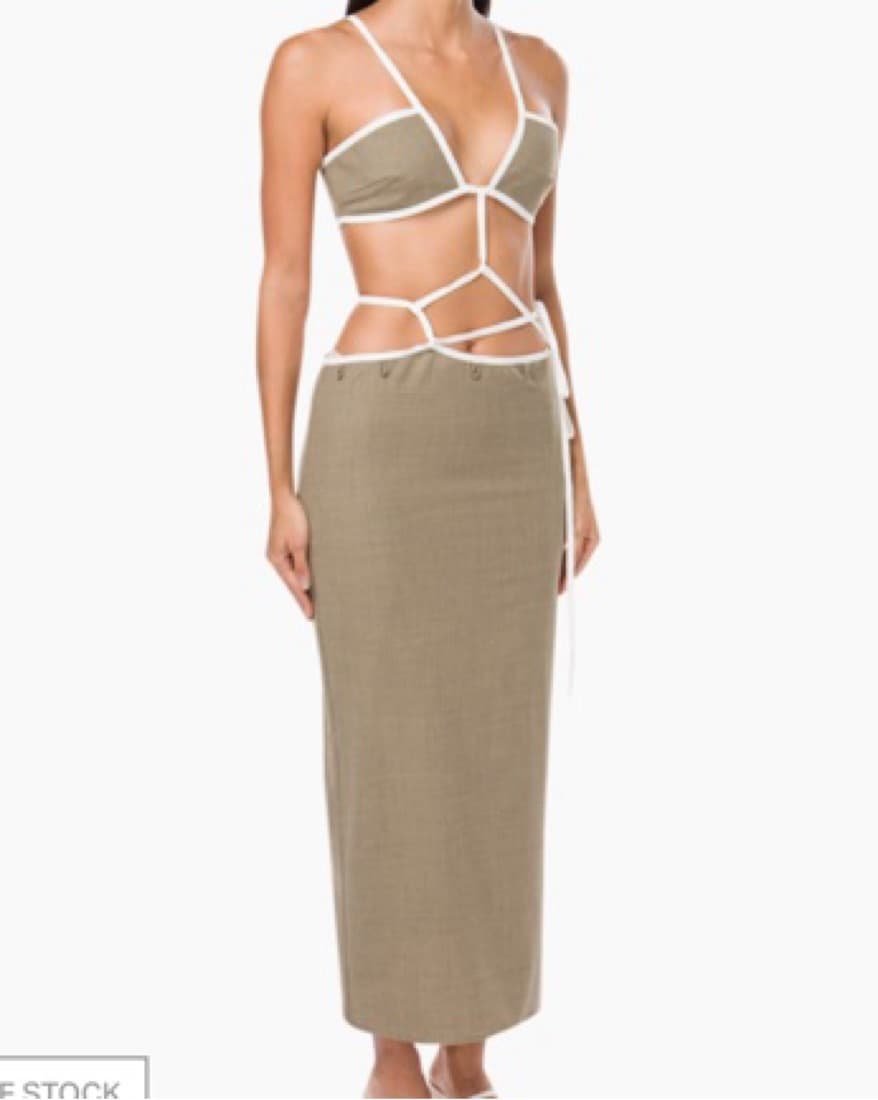 OUTLINE CROSS BANDEAU TIE DRESS - Image 2