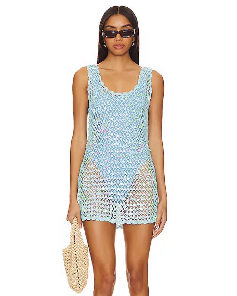 Cass Coverup in Blue Sequins - Image 1