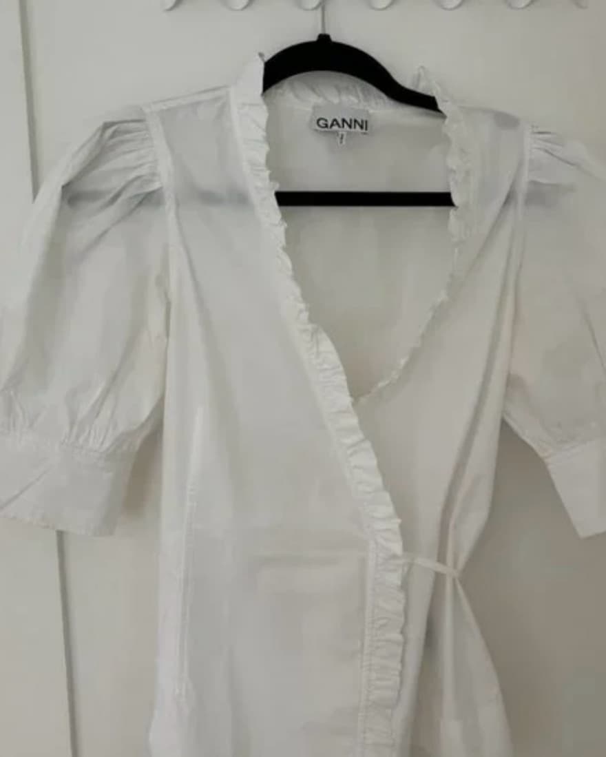Ganni Ruffled Poplin Blouse - Image 3