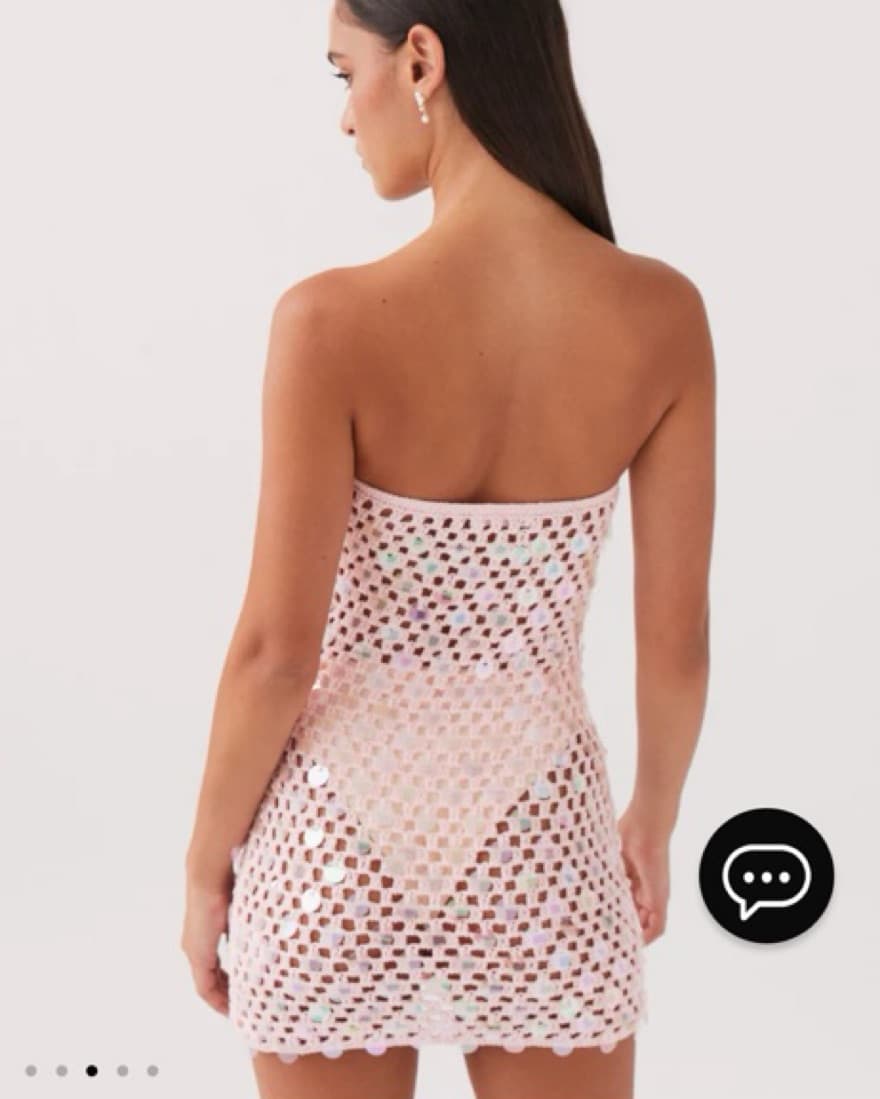 Montana Sequin Crochet Mini Dress - Image 2