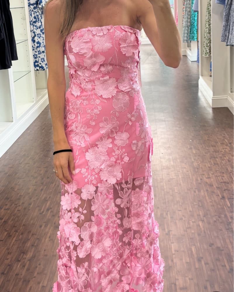 STRAPLESS FLORAL EMBROIDERED MAXI DRESS - Image 2