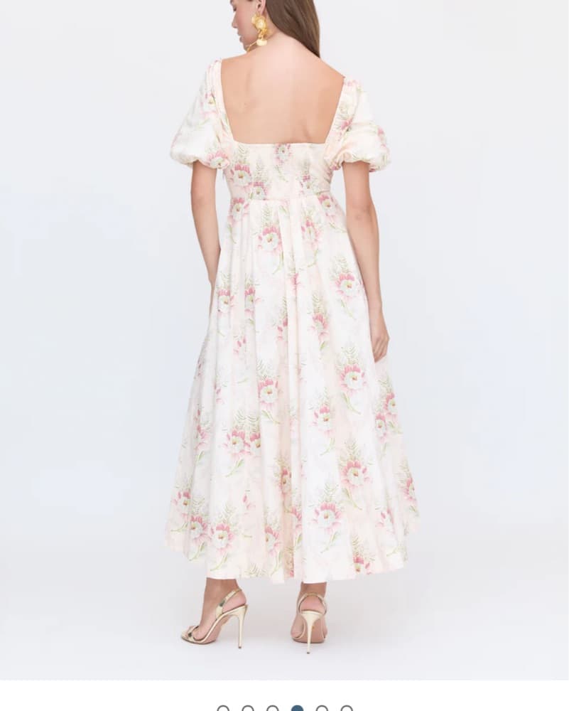 Floral Dress Puff Sleeves Hill House  - Image 3