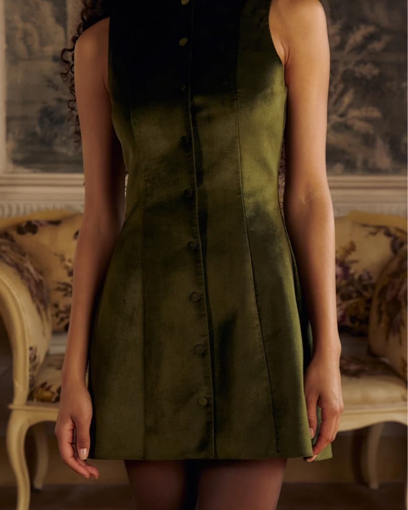 Mirror Palais Green Velvetine Dress - Image 4