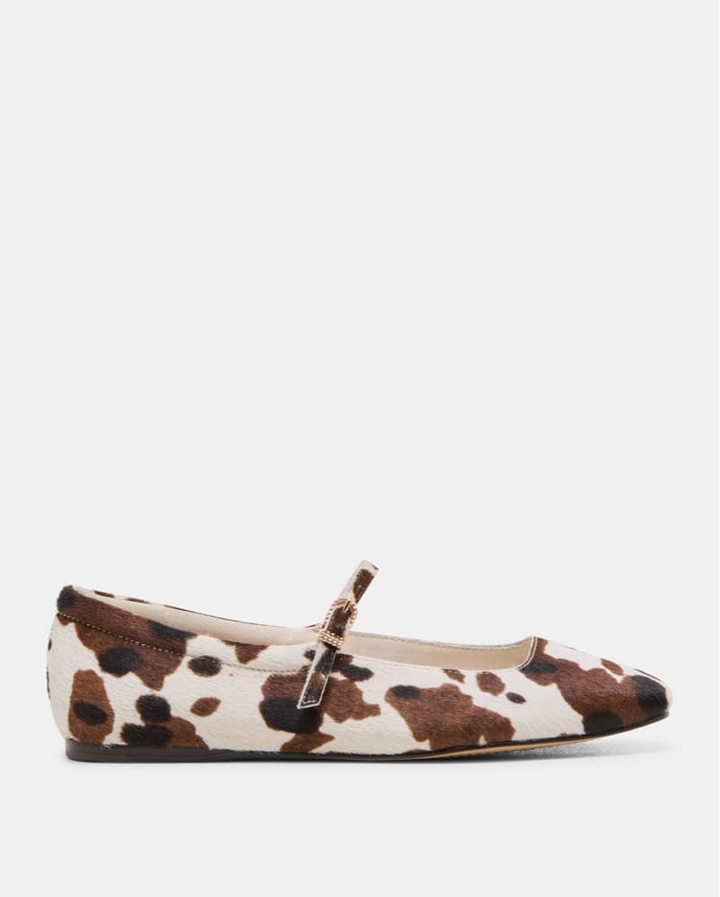 Cow Fur Printed Ballet Flats   - Image 2