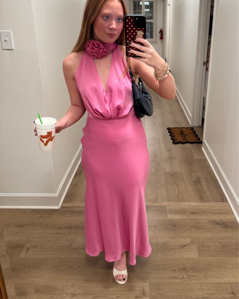 Zara Pink Midi Dress - Image 1