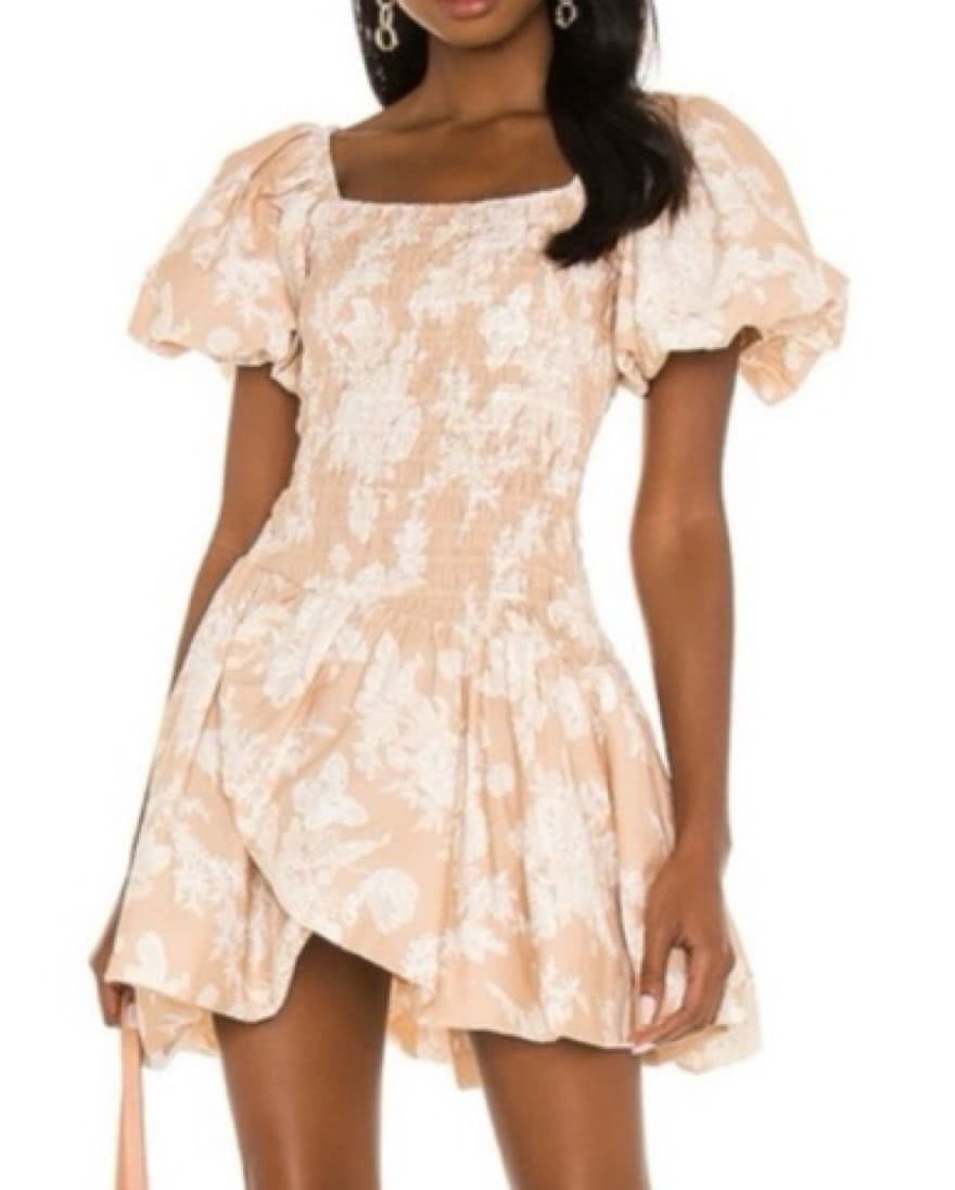 Love Shack Fancy Brown Floral Mini Dress - Image 1