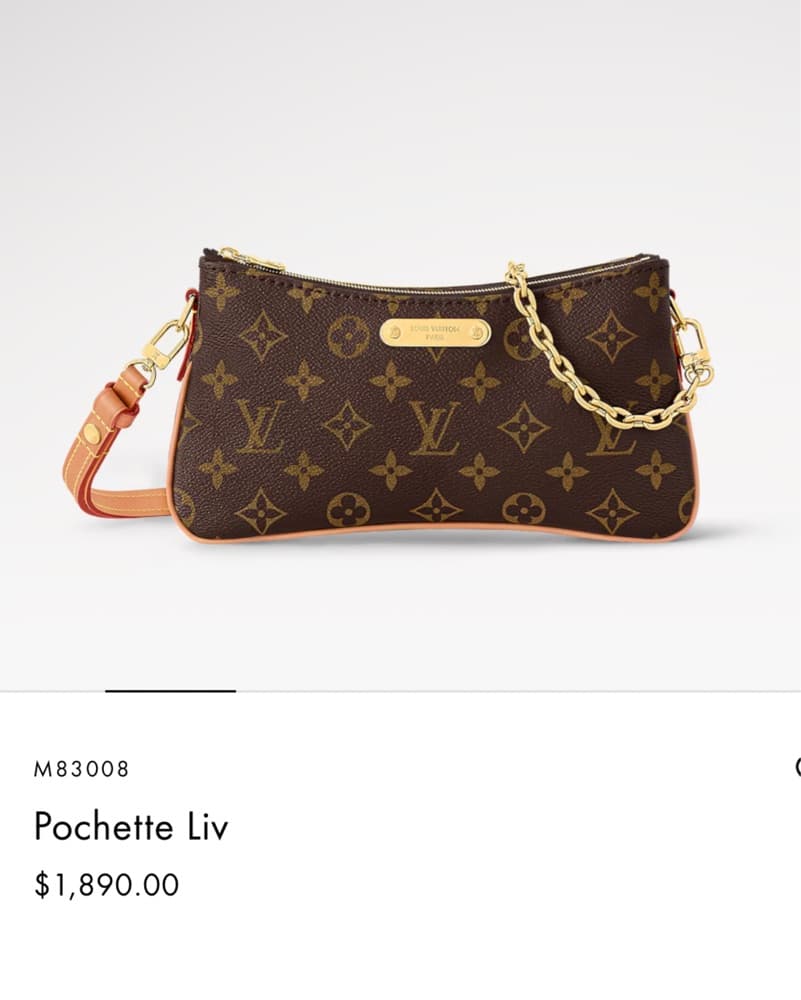 $1900 LV Pochette Shoulder Bag - Image 4