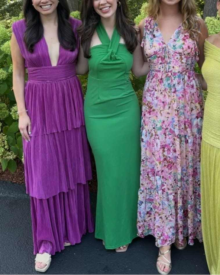 Green Halter Neck Floor Length Dress - Image 5