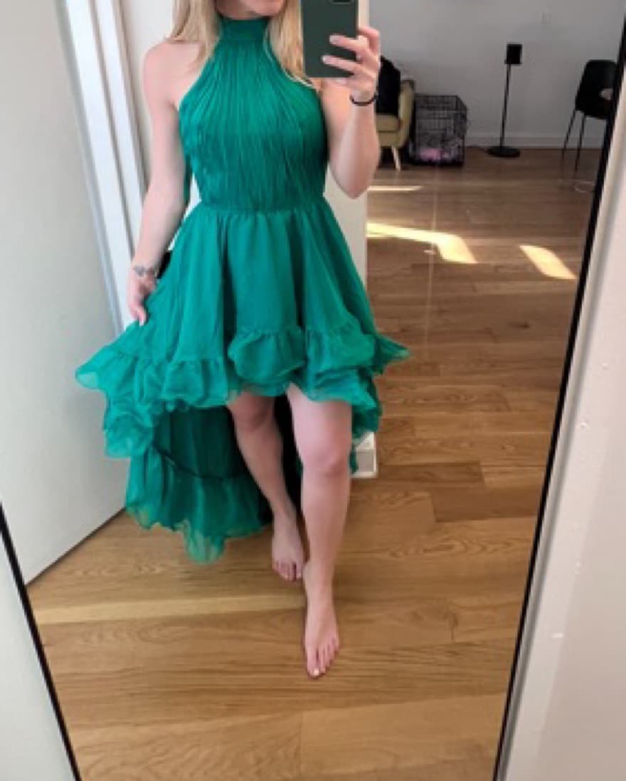 Mac Duggal Green High Low Dress - Image 2