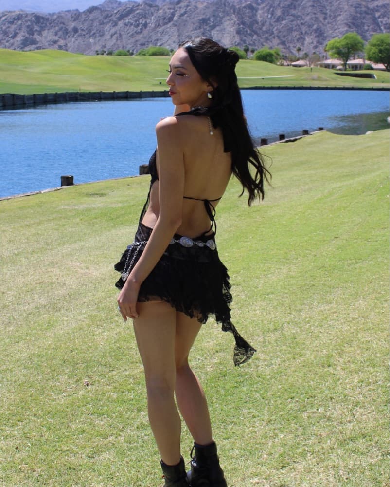 Black Lace Rave Dress - Image 4