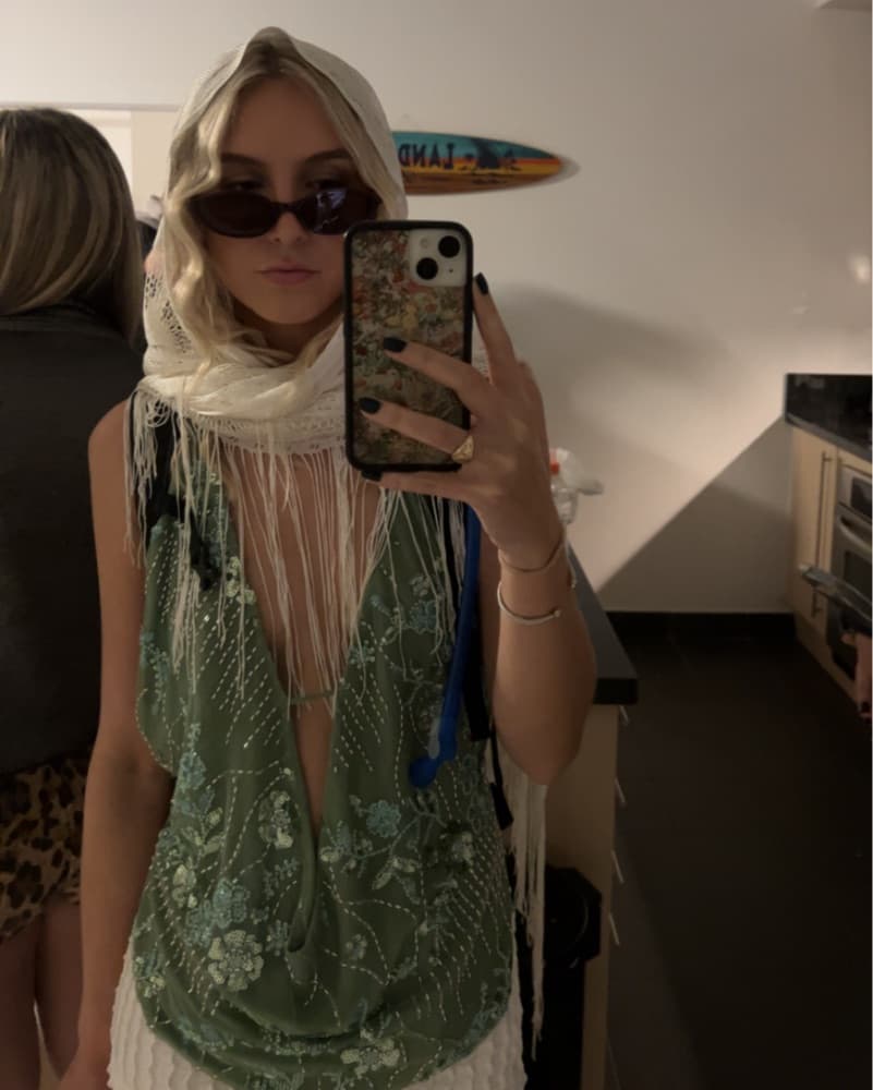 Viral Sparkly Green Halter Top - Image 3