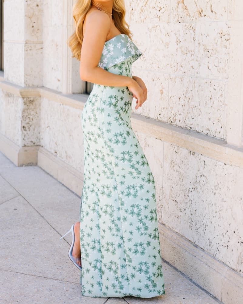Strapless Floral Maxi Dress - Image 4