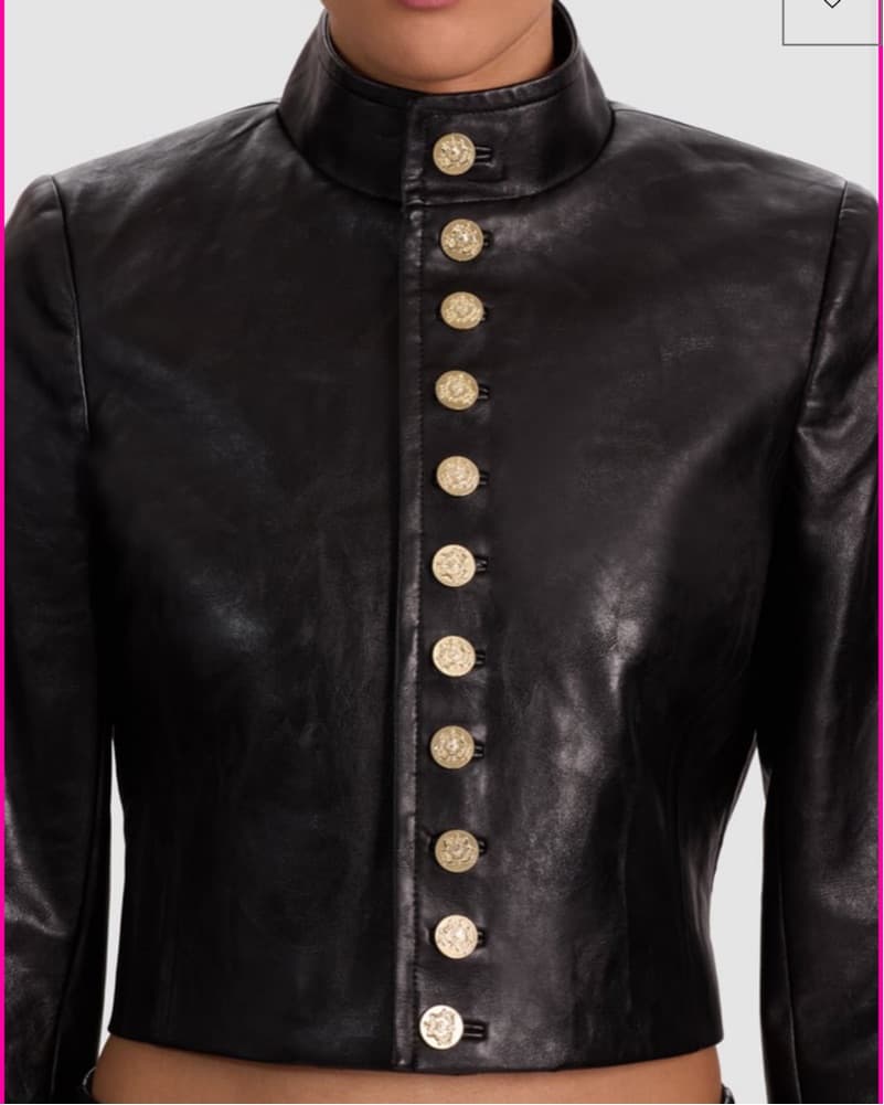 A+O Sleek Faux Leather Cropped Jacket - Image 3
