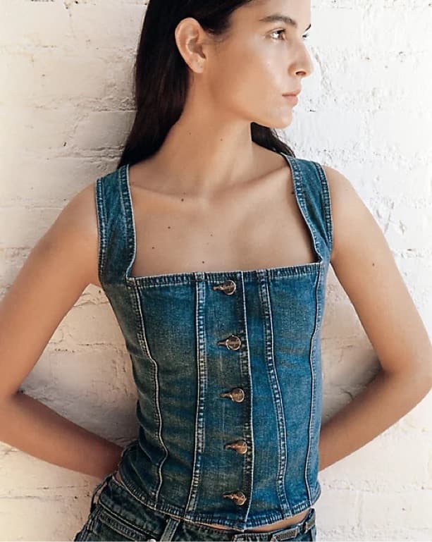 STAUD x Wrangler Denim Top - Image 1