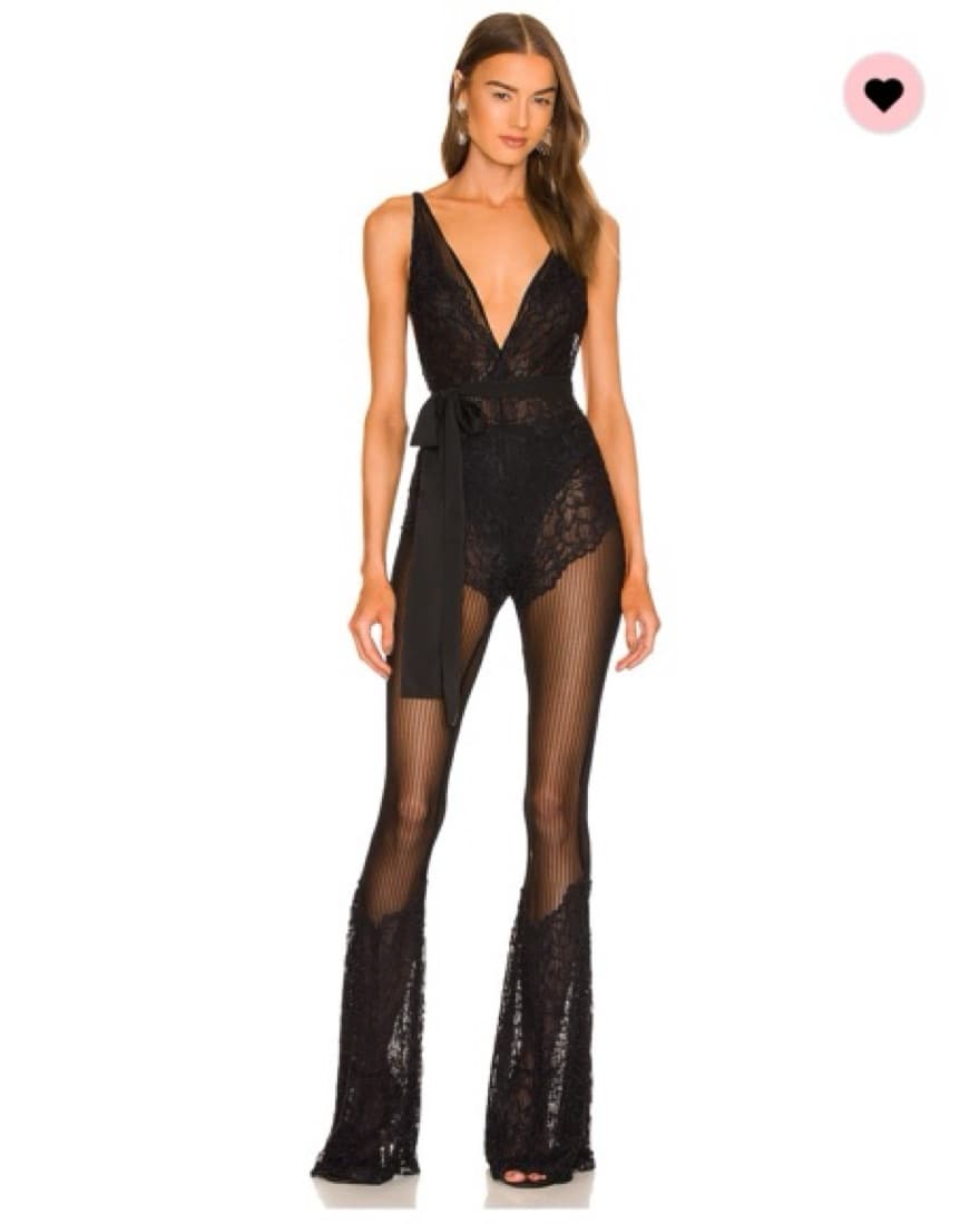 Michael Costello Black Lace Jumpsuit - Image 1