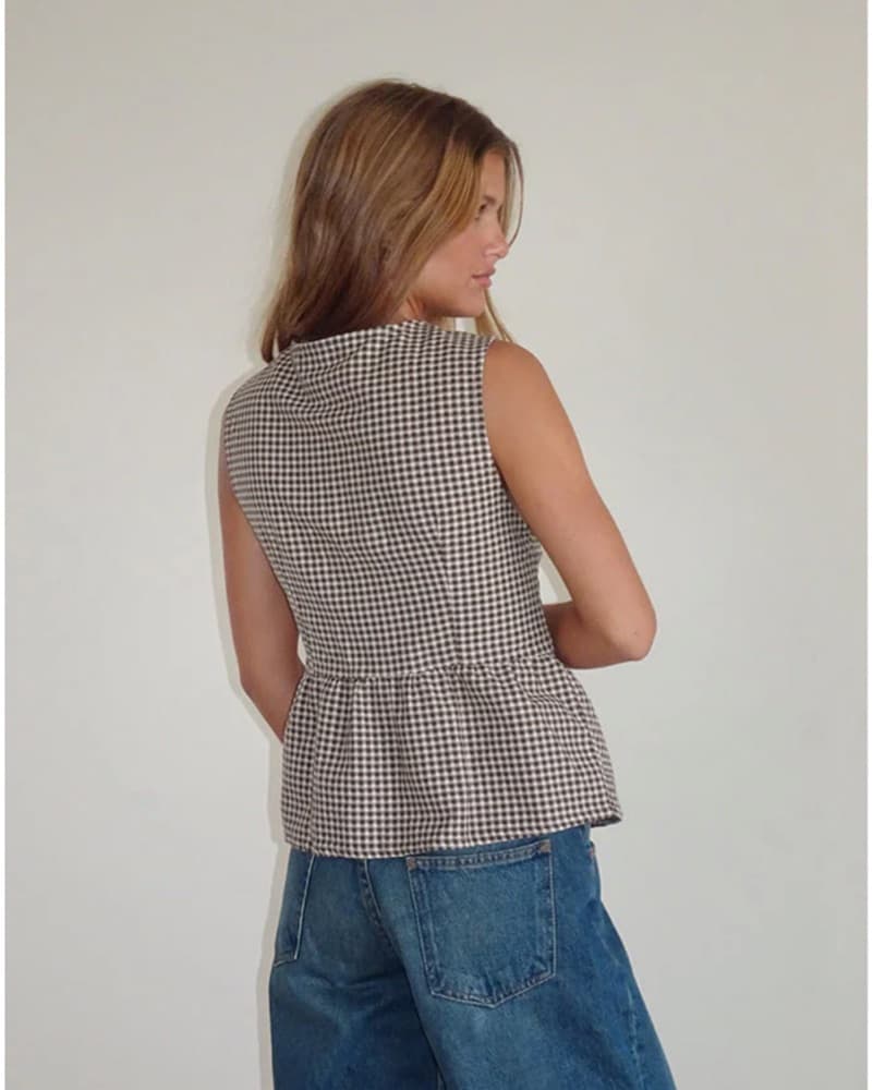 Kayvata Tie Front Gingham Top - Image 4