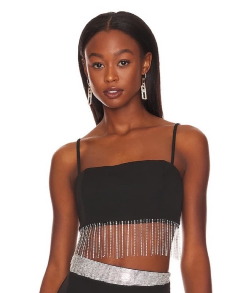 Superdown Irina Crystal Fringe Top - Image 1
