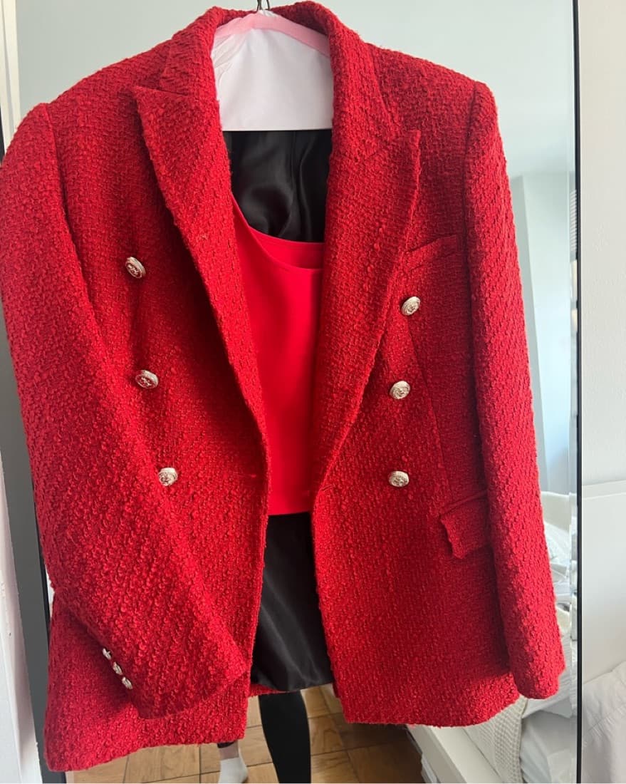 Red Tweed Blazer  - Image 3