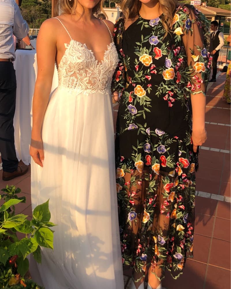 Embroidered Floral Midi Dress - Image 1