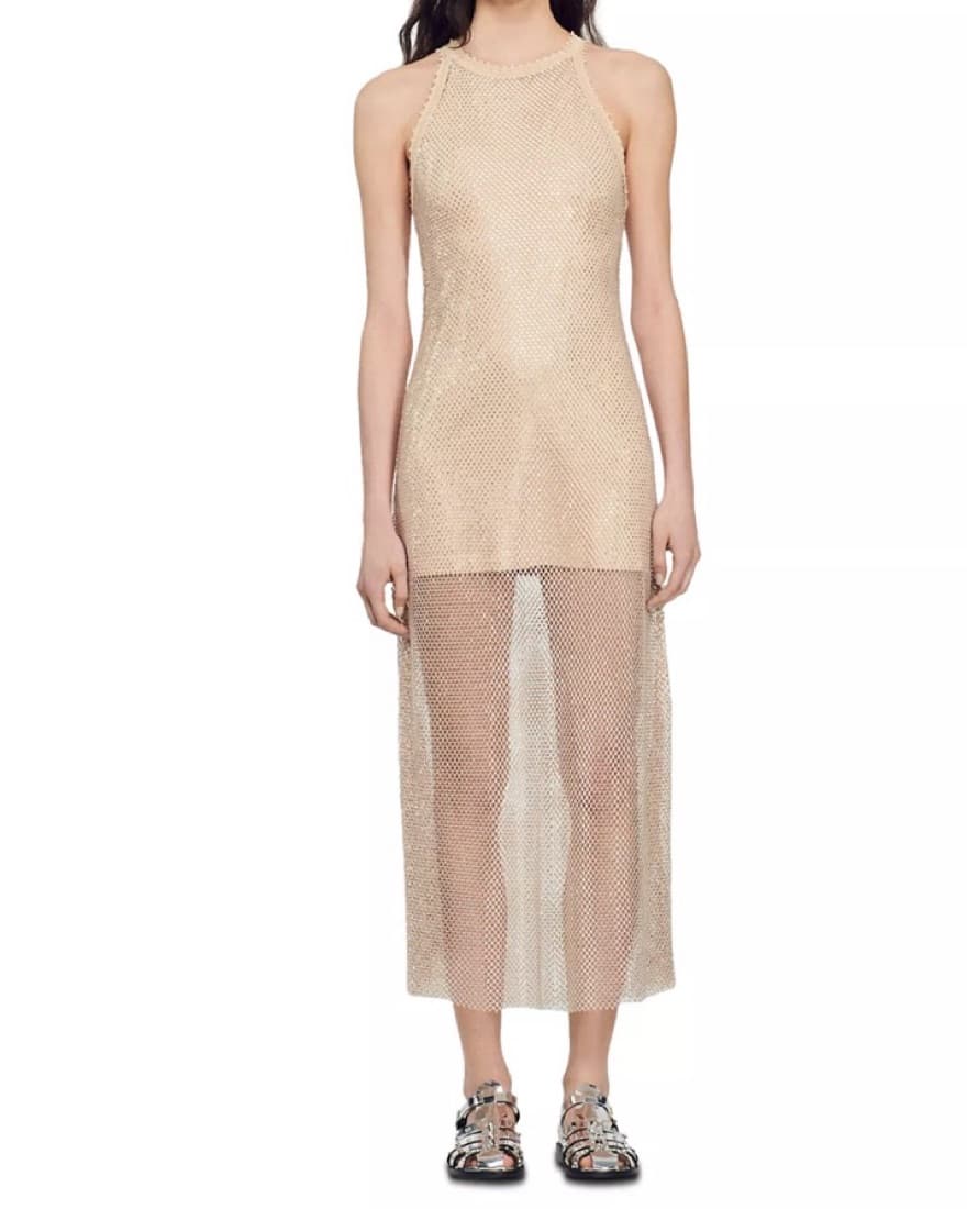 Sandro Hollywood Shiney Mesh Dress - Image 1