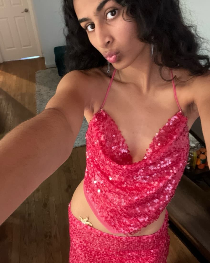 House Of Sunny Pink Sequin two Piece Set - Image 3