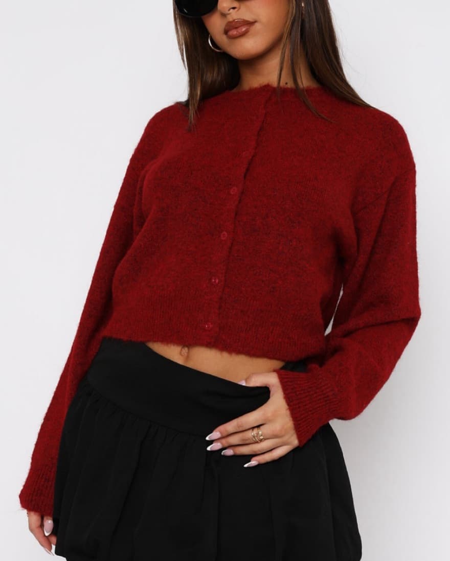 Cherry Red Cardigan  - Image 1