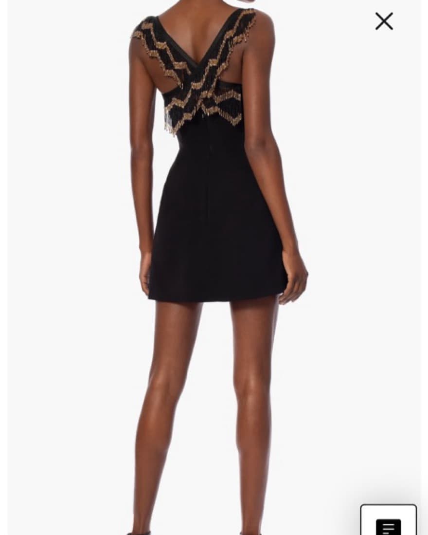 Beaded Cocktail Mini Dress Gold + Black - Image 6