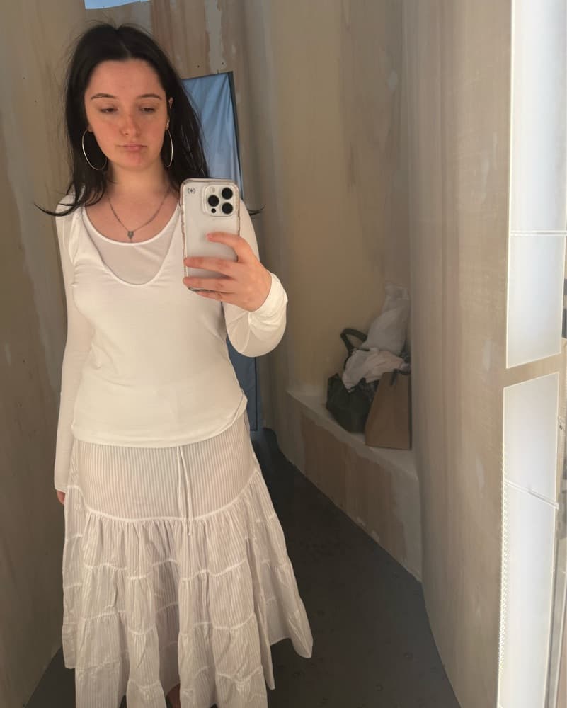 Paloma Wool White Drop Waist Skirt - Image 2