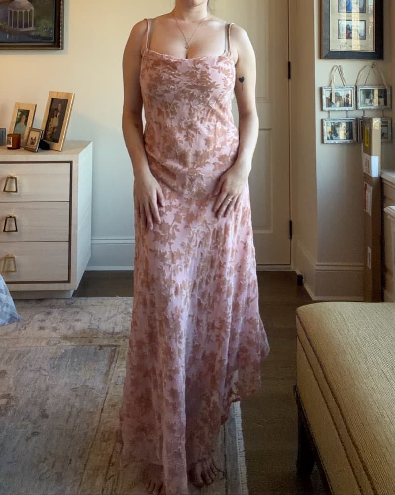 Mango Pink Floral Applique Dress - Image 5