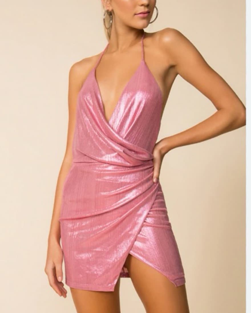 Superdown Shiny Wrap Dressh - Image 1