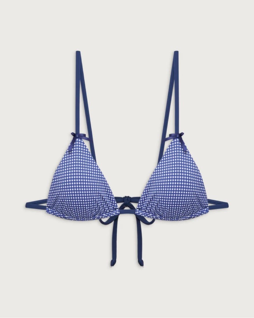 FRANKIES BIKINIS blue gingham bikini set - Image 4