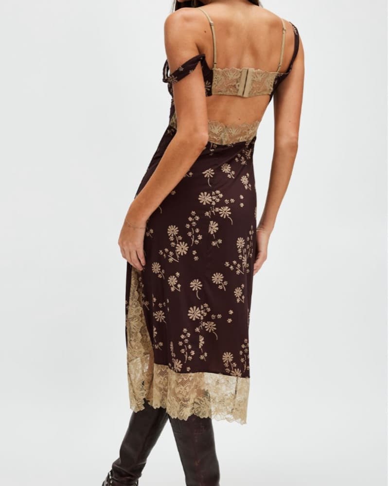 Free People Brown Floral Slip - Image 2