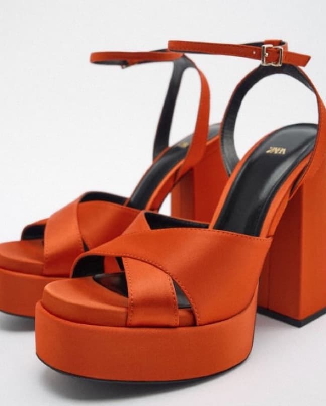 Zara Orange Platform Heels - Image 2