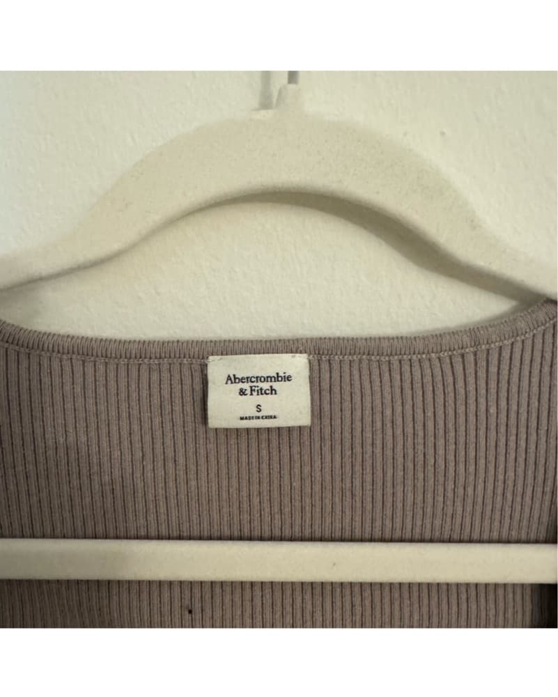Abercrombie & Fitch Grey Ribbed Bodysuit - Image 2
