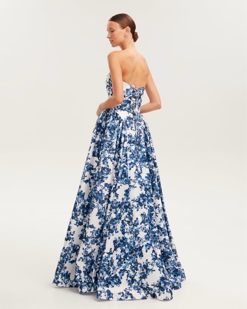 Milla blue hydrangea corset dress - Image 4