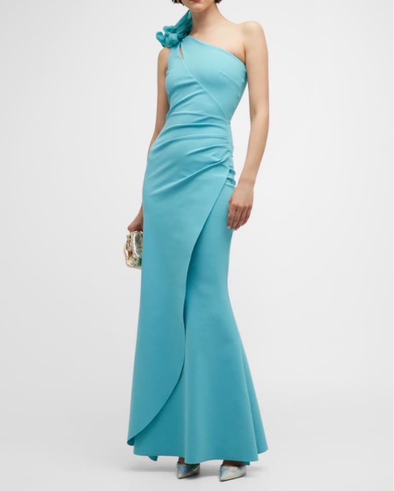 Blue Chiari Boni One-Shoulder Gown - Image 1