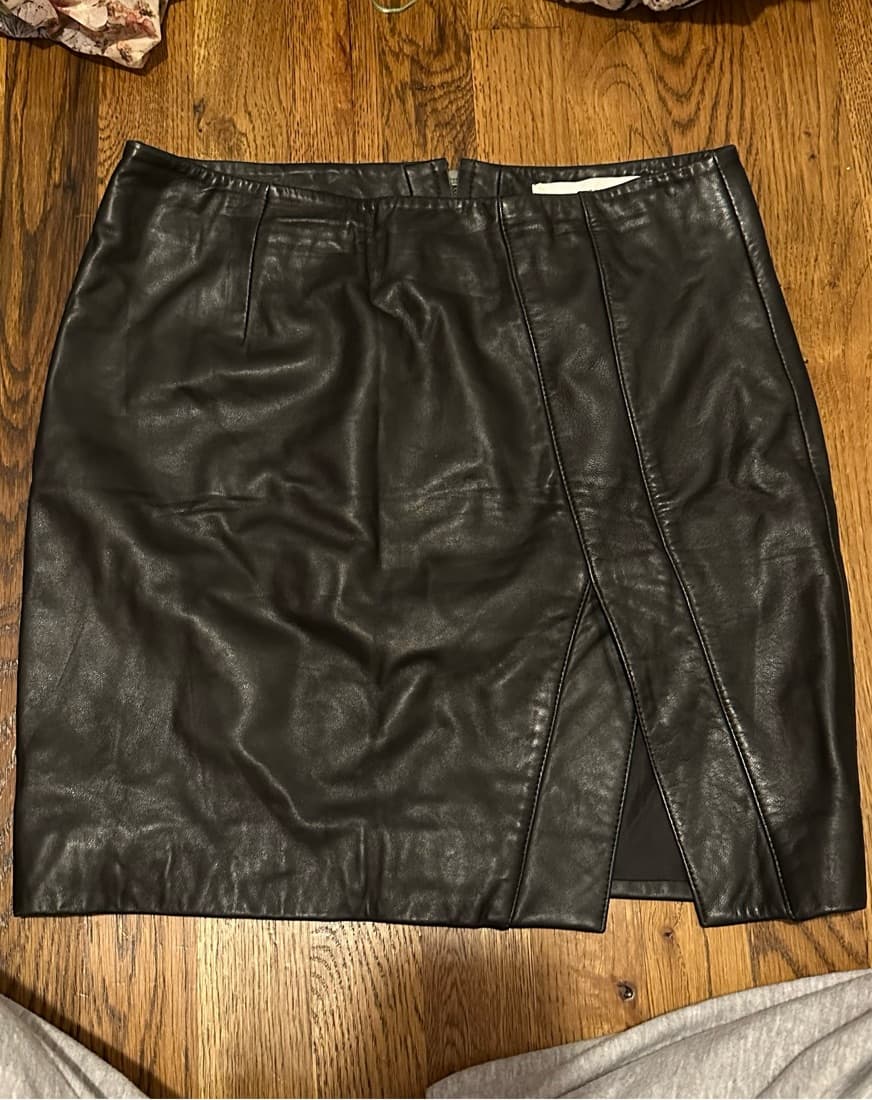 Black Faux Leather Skirt - Image 1