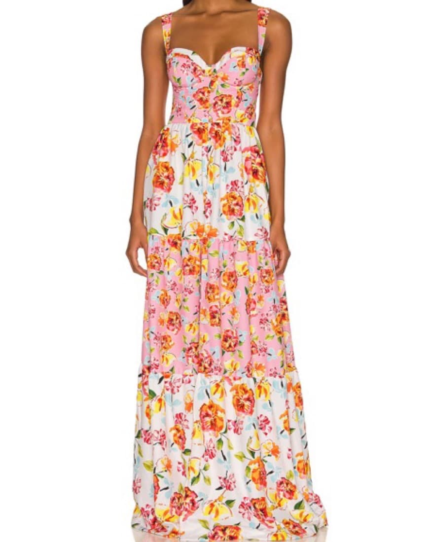 Agua Bendita Pink Maxi Formal Dress - Image 1