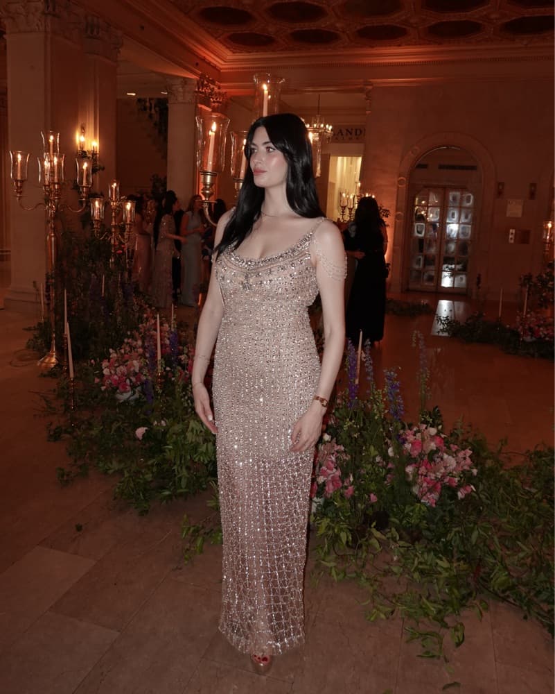 Embellished Champagne Gown  - Image 1