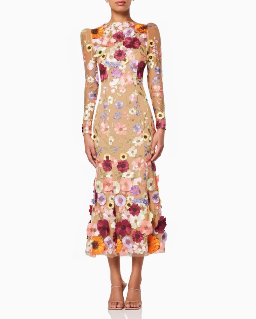 Elliatt 3D Floral Midi Dress  - Image 1
