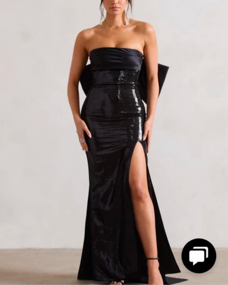 Club L London Bow Sequin Maxi Dress - Image 1