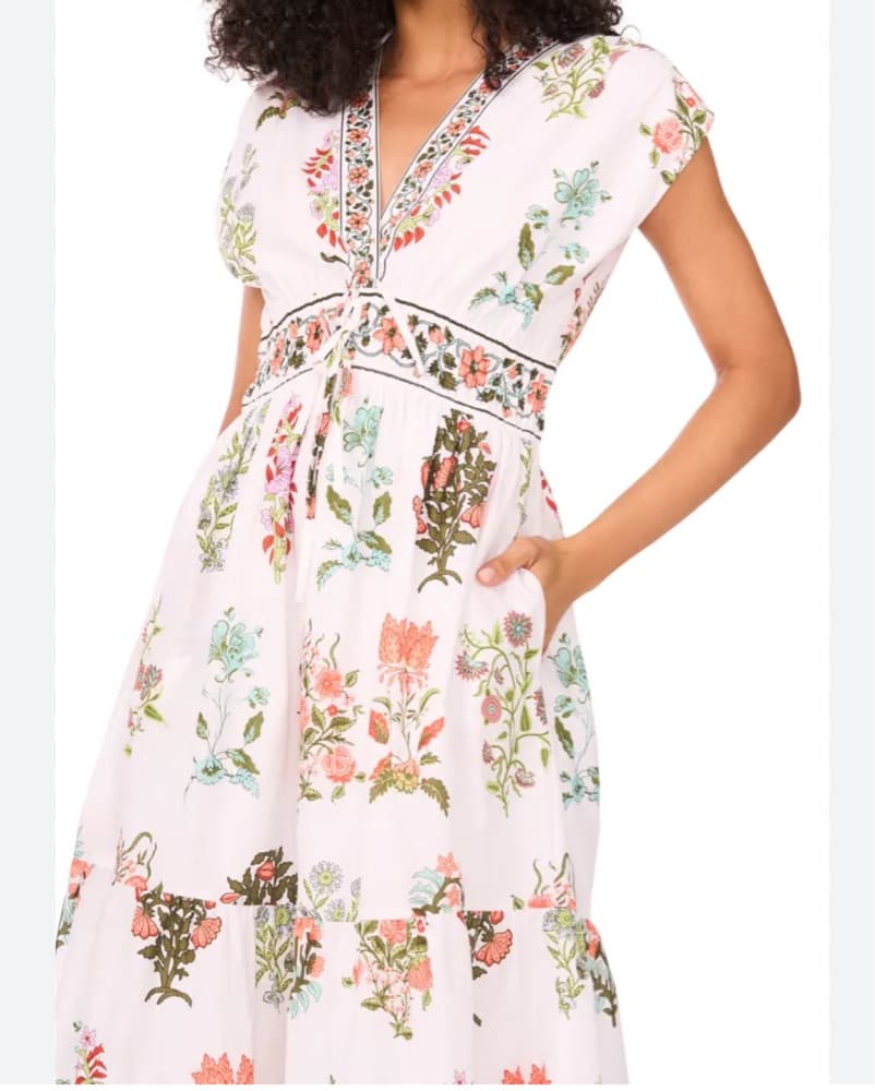 Cece V Neck Floral Maxi Dress - Image 2