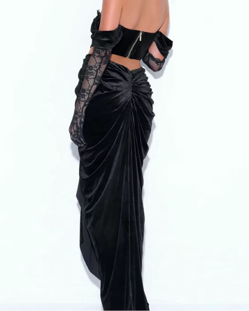 miss circle quintessa lace velour dress - Image 2
