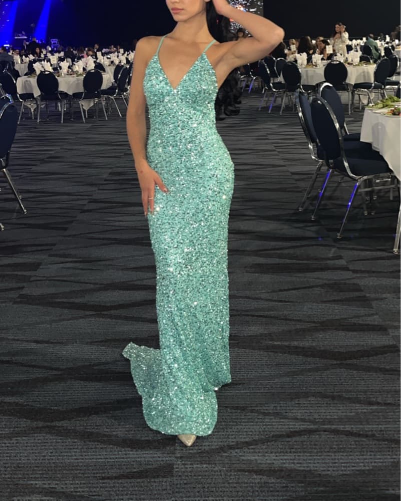 Custom Made Mint Green Dress - Image 1