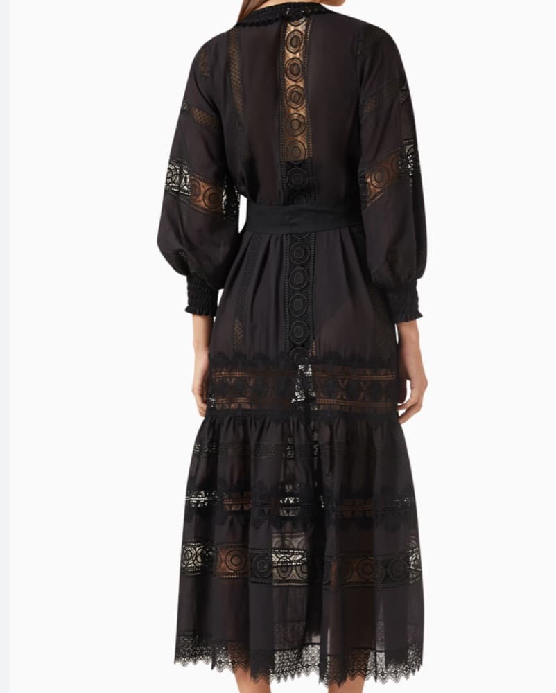 Black Lace Coverup Kimono Robe - Image 3