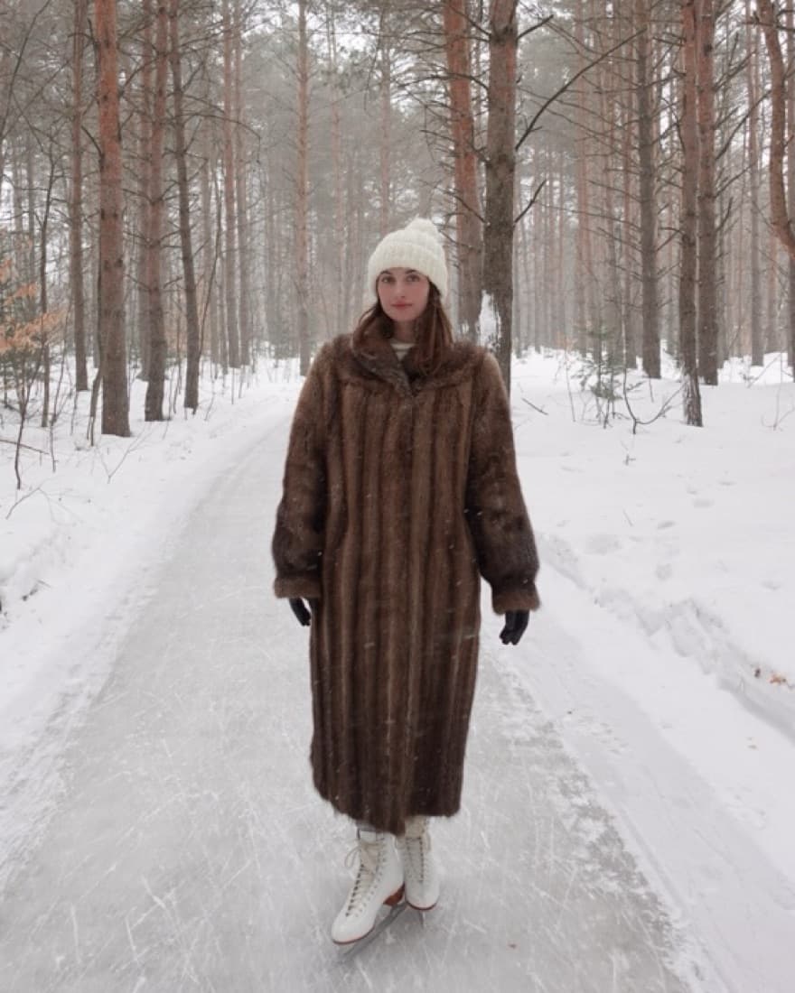 Vintage Real Mink Fur Coat - Image 1