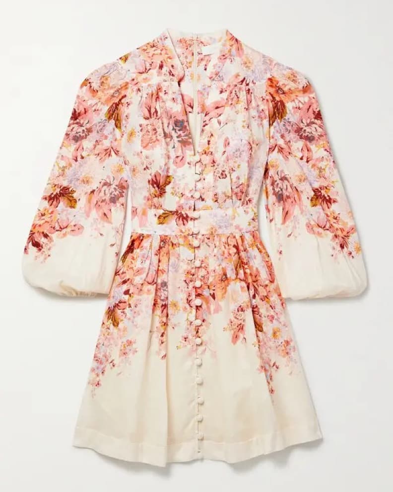 ZIMMERMANN Devi Floral Mini Linen Dress - Image 4