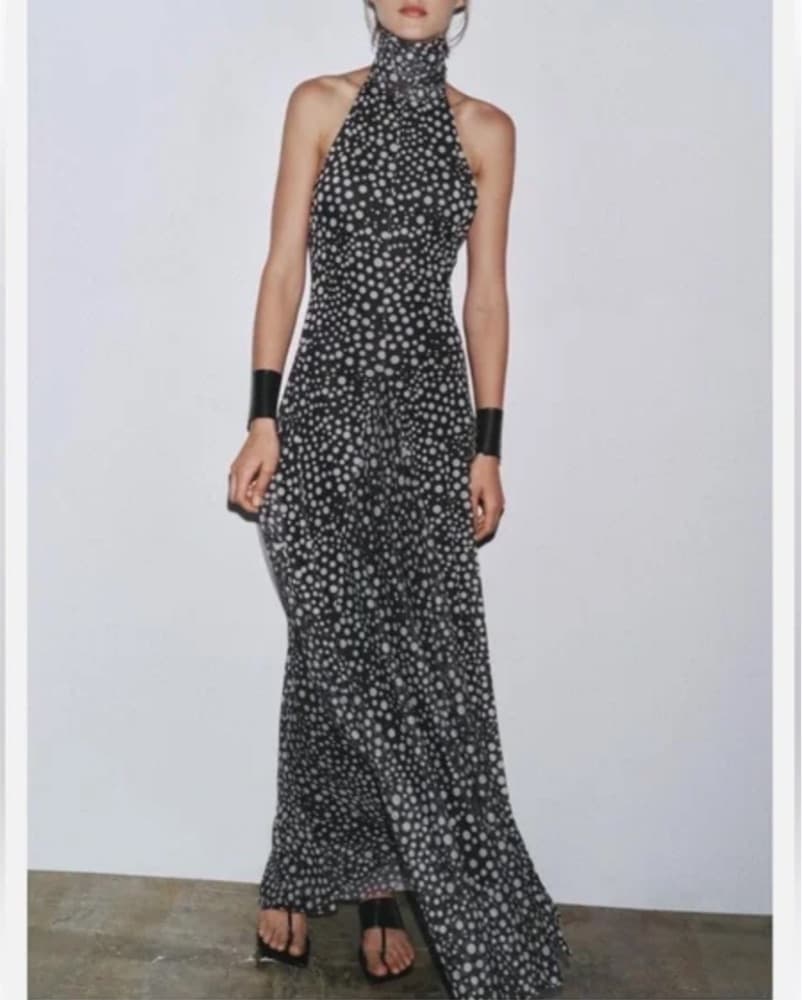 Polka Dot Halter Gown - Image 1