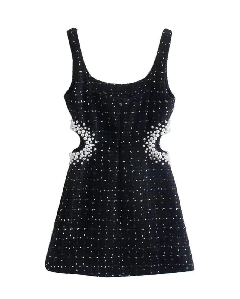 Zara Tweed Pearl Dress - Image 4